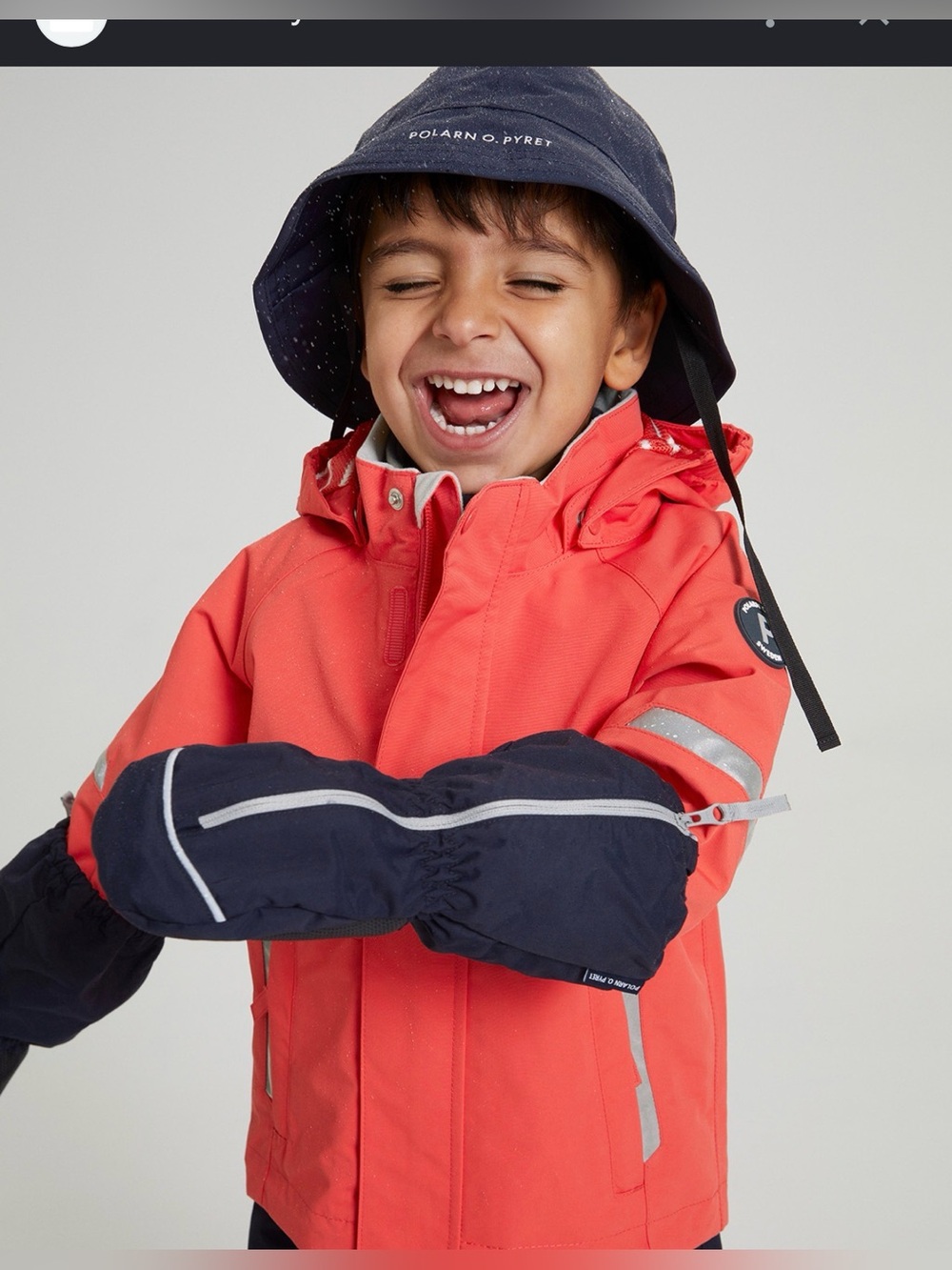 Polarn O.Pyret Kids Waterproof Winter Jacket Orange Red , size 1.5-2 years